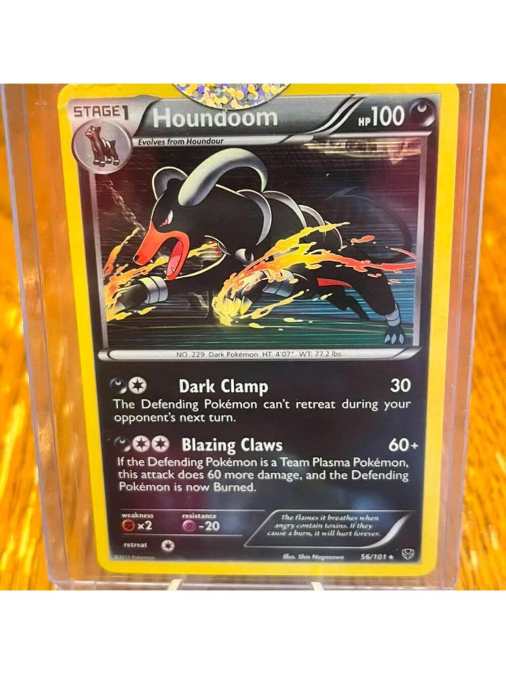 Authentic Pokemon Houndoom 56/101 Holo Rare - Plasma Blast 2013 - 100 HP